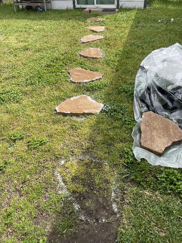 Installing some stepping stones. 
