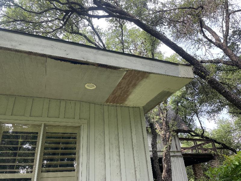 Wider view of water damage 
