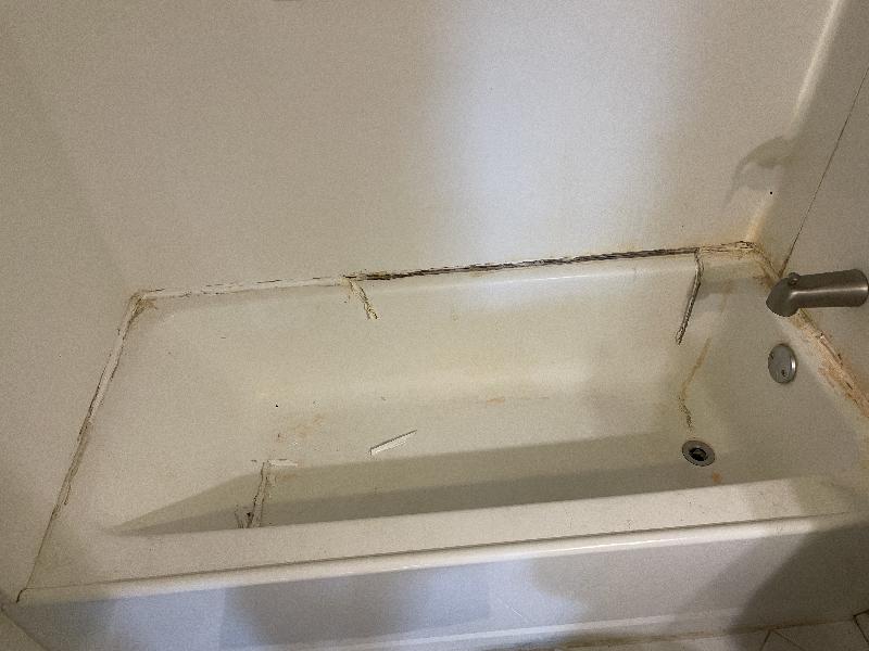 This tub in a rental property was in pretty bad shape. 
